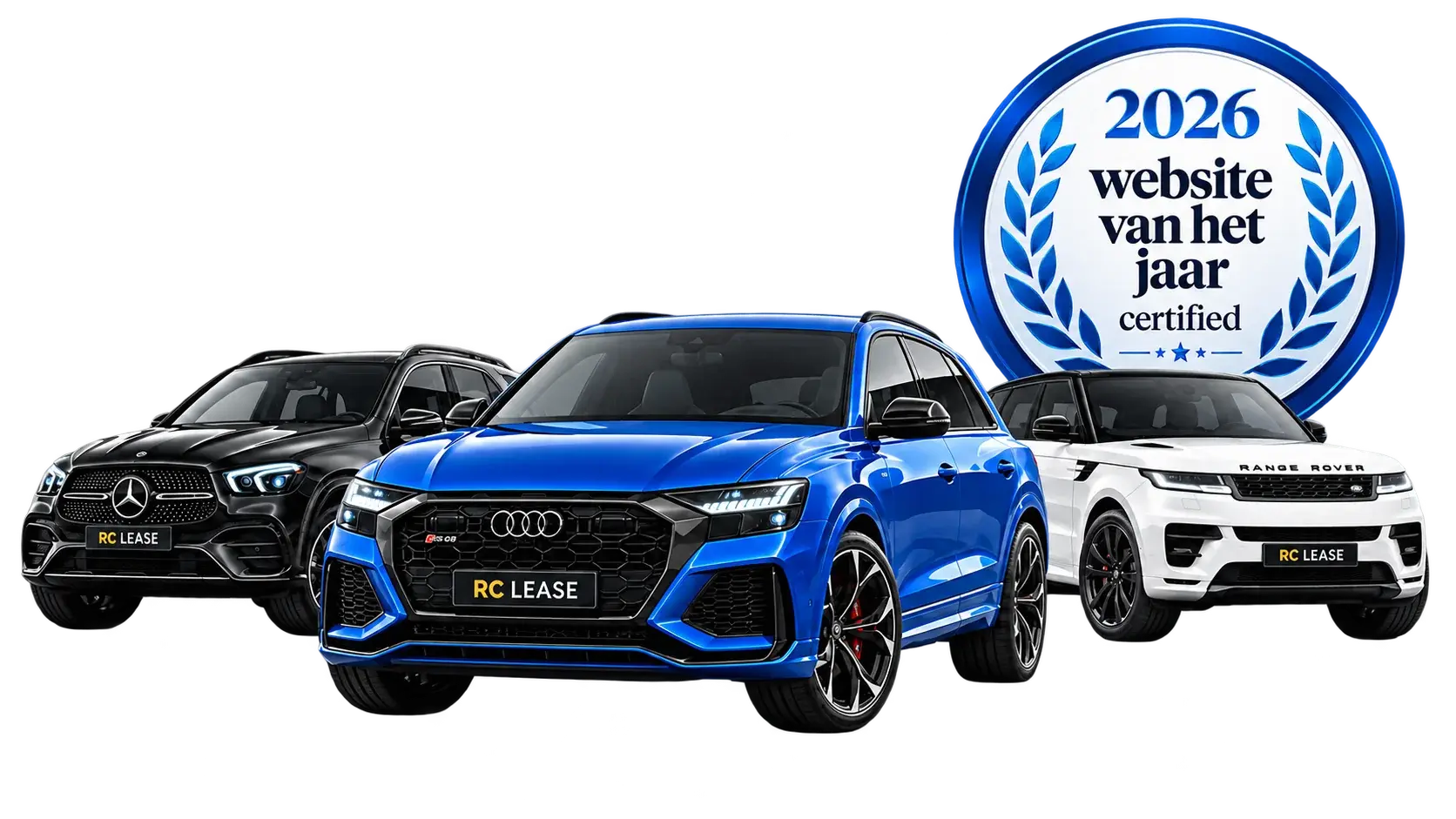 RC Lease voertuigen — website van het jaar 2026 gecertificeerd